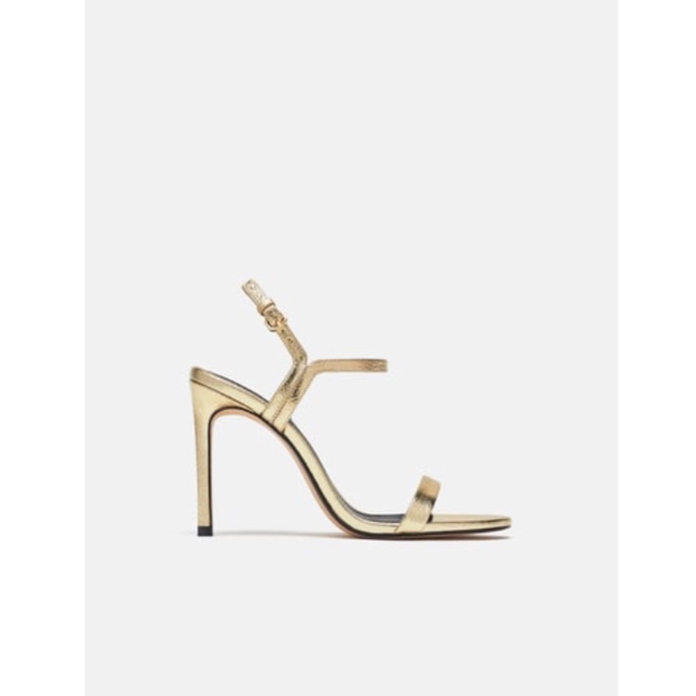 Zara metallic gold strappy sandal